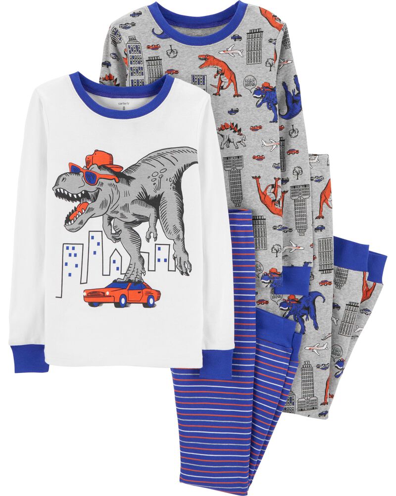 Carters 4-Piece Dinosaur Snug Fit Cotton PJs